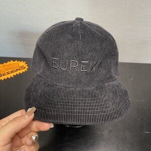 Eureka Embroidered Corduroy Adjustable Strapback Hat By Academyfits Black